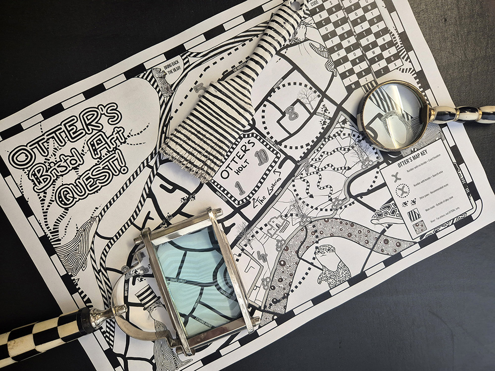 Scavenger hunt, treasure quest map